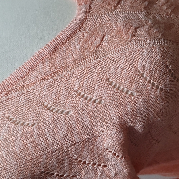 SOFT SURROUNDINGS CASUAL FALL LONG SLEEVE VNECK ORANGE CABLE KNIT SWEATER MEDIUM - Picture 8 of 15